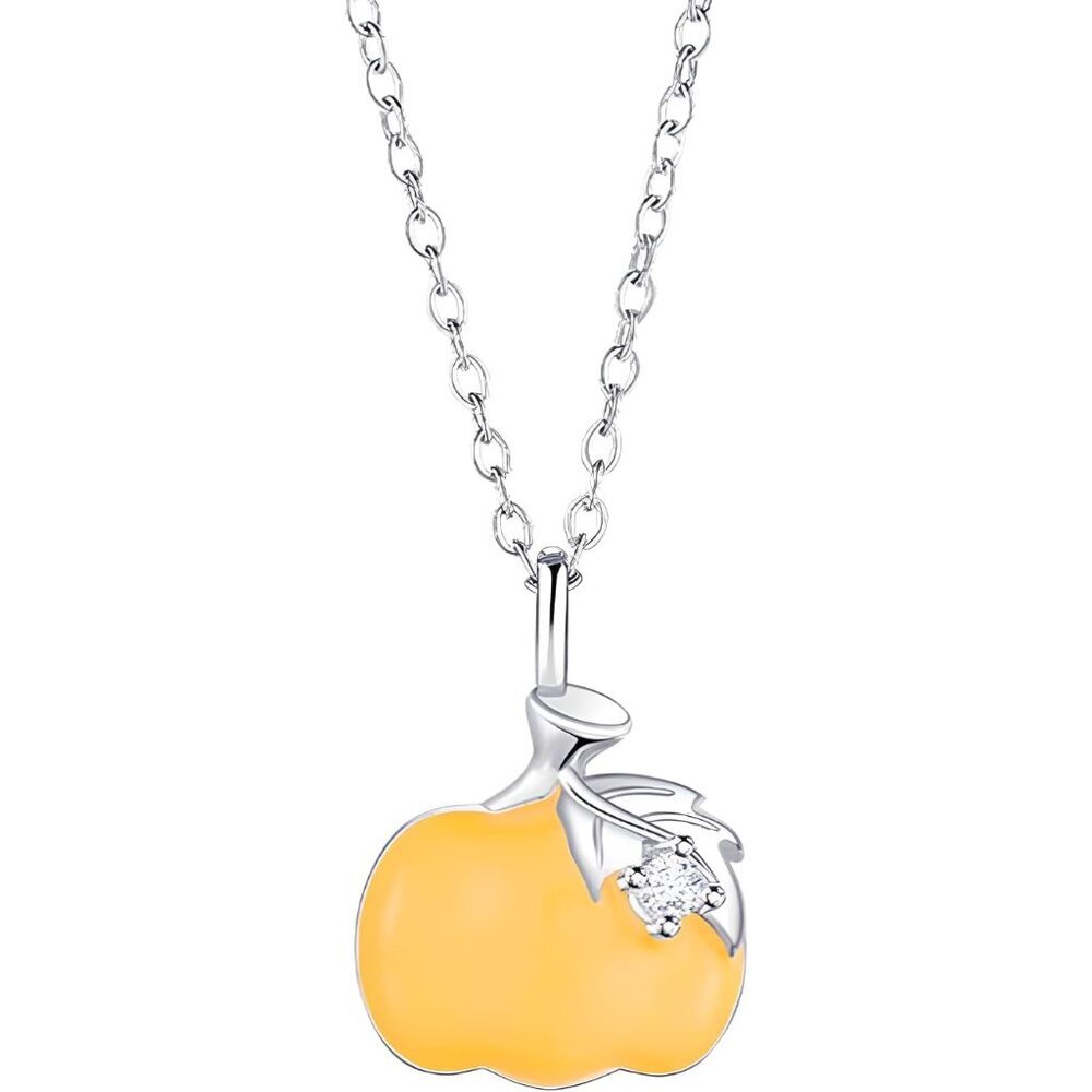 Natural Quartz Stone Goldstone Pendant Necklace,Thanksgiving Charm Pumpkin Neckl